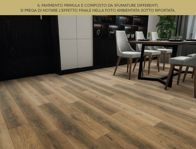 Pavimento SPC 5mm con Tappetino Acustico 1mm Baufloor MANGO foto ambientata in sala da pranzo moderna