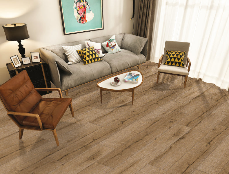 Pavimento SPC BauFloor ORO 5mm con tappetino acustico 1mm, installato in soggiorno