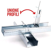 Gancio con molla per cartongesso 50/27 per soffitti controsoffitti sospesi
