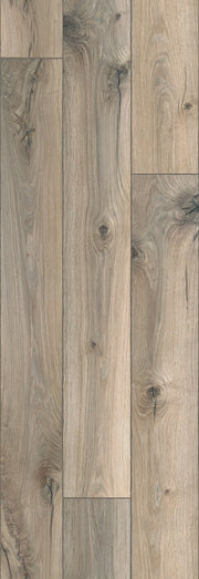 Dettaglio texture carta da parati effetto legno naturale a doghe verticali con venature e nodi a vista, Collezione Friends di Europarati