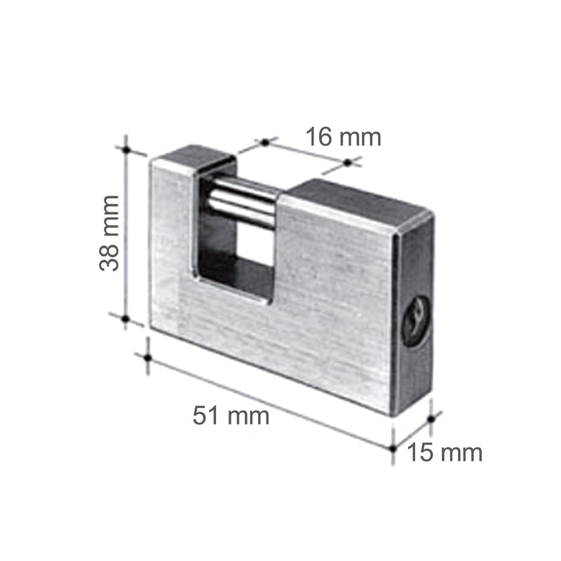 Lucchetto Corazzato in Ottone antiscasso - Potent Serie 2800