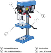 Illustrazione FERVI 0242 Trapano a Colonna da banco 750 W 
