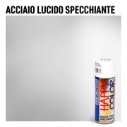 Vernice spray specchiante colore Acciaio Lucido Saratoga Happy Color bomboletta acciaio lucido specchio cromatura metallizzato metallico