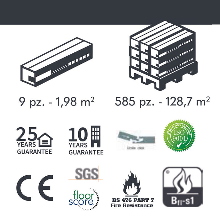 Pavimento SPC effetto legno 6mm con materassino integrato - Baufloor AVORIO 1,98 mq principali caratteristiche tecniche