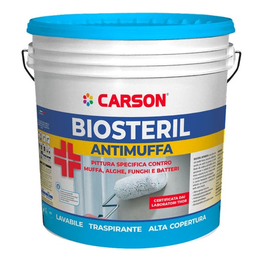 Pittura antimuffa per interni Lavabile e traspirante, sanificante, sanitizzante, certificata - Biosteril Carson