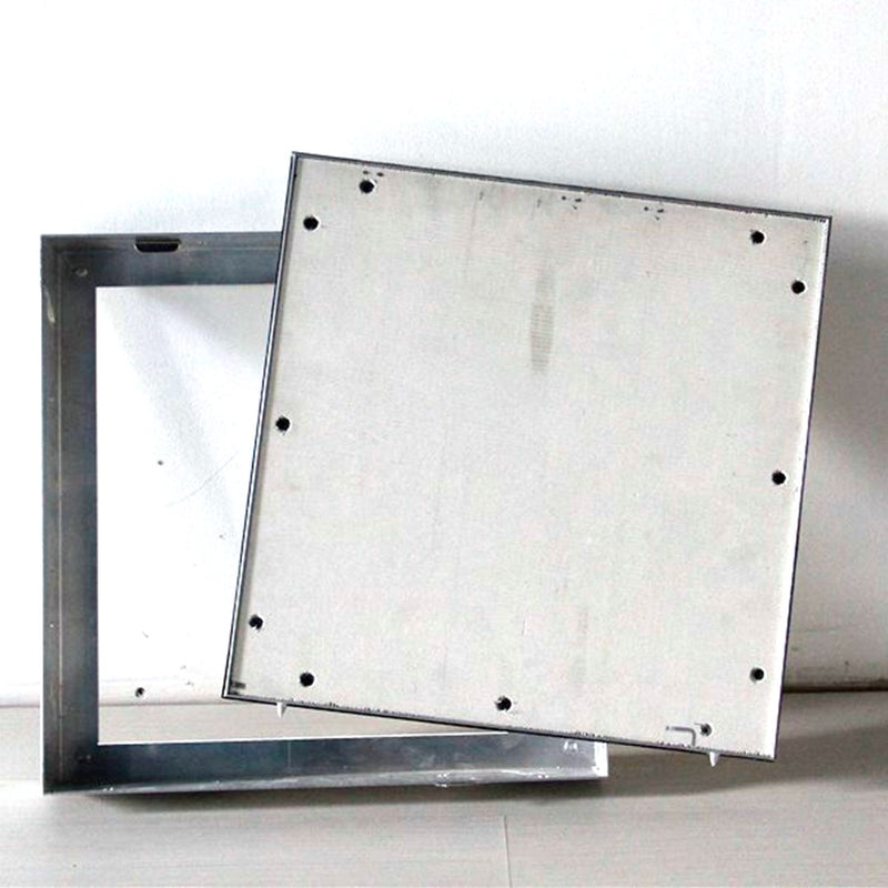 Botola professionale FF Systems MPW per muratura esterna. Lastra cementizia 12,5mm, chiusure click-clack in acciaio INOX e guarnizione tenuta aria/polvere