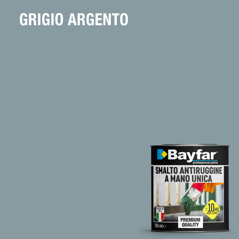 Smalto vernice per ferro una mano antiruggine per ferro e lamiera zincata Grigio Argento