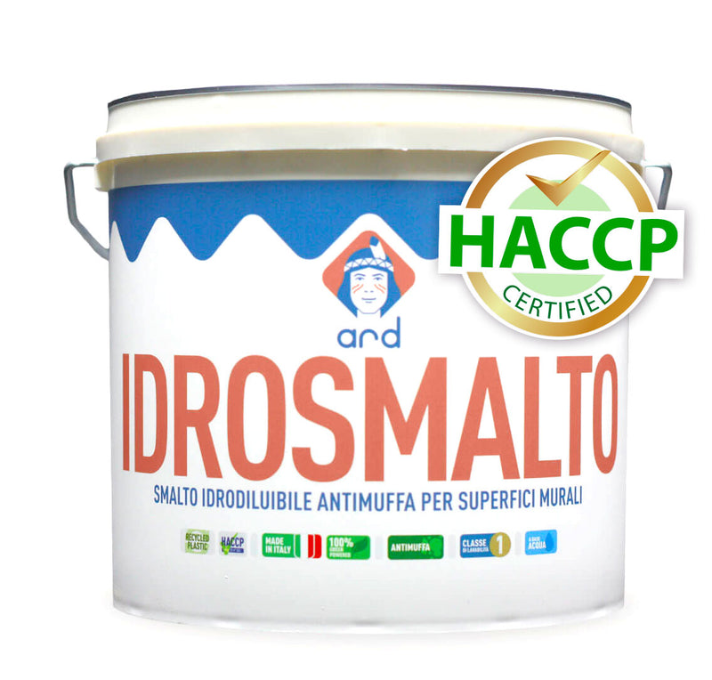 Pittura antimuffa per interni smalto murale satinato HACCP IDROSMALTO ARD RACCANELLO