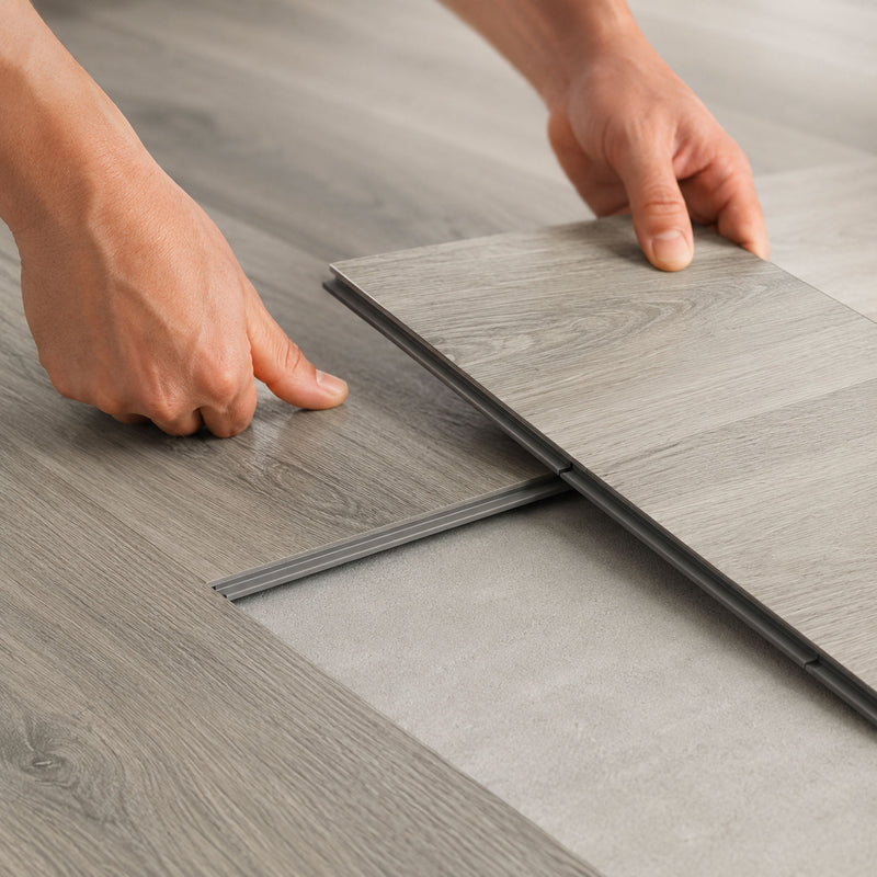 Installazione con posa click del pavimento SPC Baufloor Ghiaccio 6 mm