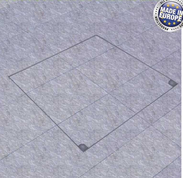 Chiusino inox piastrellabile Sistema MA-GB installato a scomparsa nel pavimento