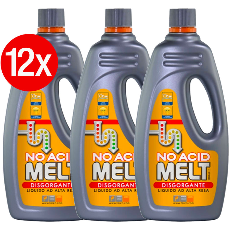 12x FAREN MELT NO ACID Disgorgante Liquido concentrato ad alta resa -  12pz da 1 Lt