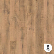 Pavimento laminato 8mm, colore marrone, con venature effetto legno rustico. BAUFLOOR PERSIA