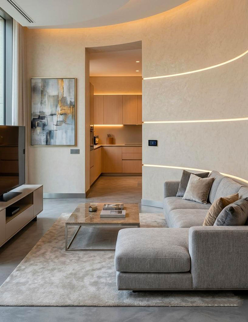 Profilo LED cartongesso pieghevole ARROW-LED Akifix in alluminio per installazioni luminose curve
