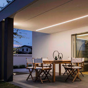 Taglio luce led in cartongesso su lastra Diamant anche per esterno sotto balcone