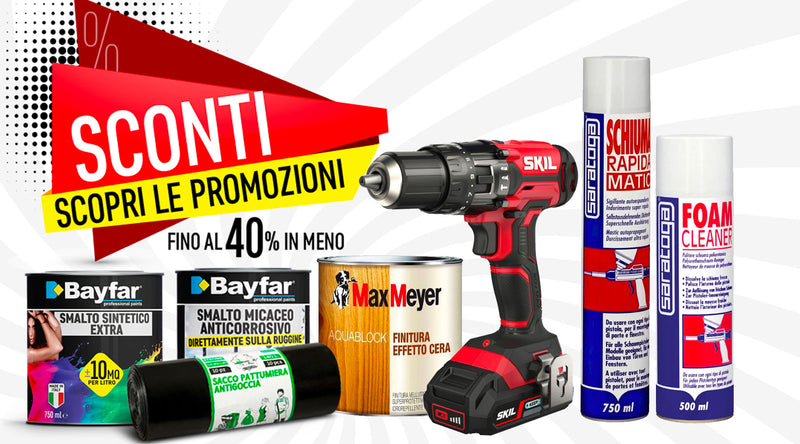 Pitture per interni ed esterni in super offerta, promozioni ed offerte speciali per trapani elettroutensili e vernici