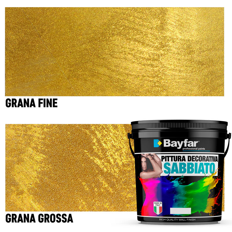 Pittura decorativa ORO all'acqua per interni effetto sabbiato