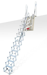 Scala retrattile per soppalco a pantografo manuale