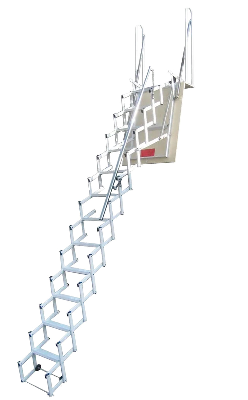 Scala retrattile per soppalco a pantografo manuale