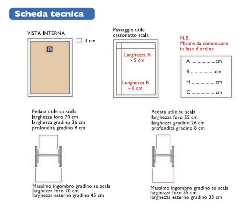 Scala retrattile a parete in acciaio manuale - Starlux Elegant