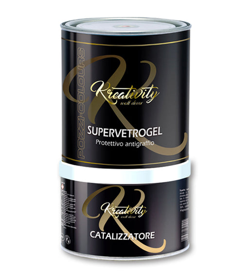 Supervetro GEL 1L Pozzi Colours  Protettivo bicomponente lucido resina epossidica trasparente effetto marmo decorativo