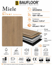 Scheda tecnica del pavimento SPC Baufloor Miele 5 mm Silver Collection