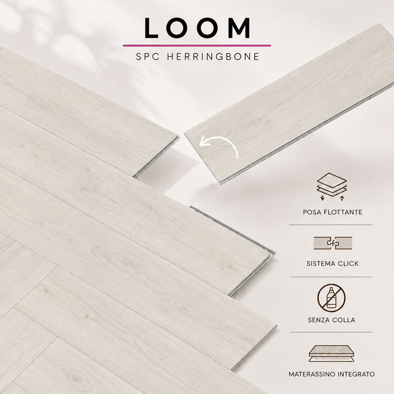 Posa click pavimento SPC Baufloor Loom a spina di pesce senza colla