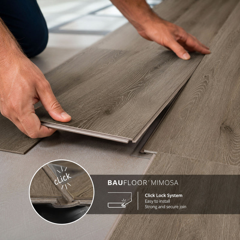Installazione con posa click del pavimento SPC Baufloor Mimosa 5 mm