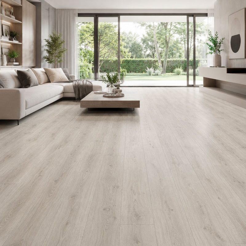Pavimento SPC Baufloor Mirto 7 mm ambientato in soggiorno moderno