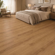Pavimento SPC Baufloor Tulipano 5 mm effetto legno caldo in camera da letto