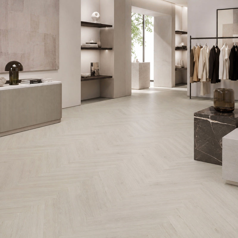 Pavimento SPC spina di pesce Baufloor Loom per showroom negozi e ambienti professionali