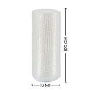 Dimensioni rotolo pluriball: altezza 100 cm e lunghezza 10 metri per traslochi e spedizioni.