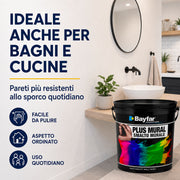 Bayfar PlusMural smalto murale lavabile per bagno cucina e pareti interne