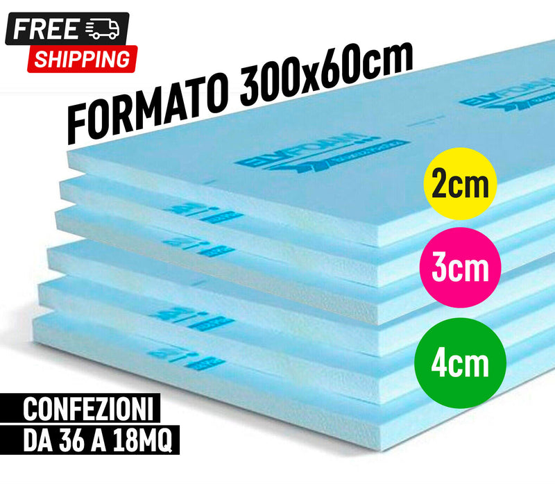 Lastre in polistirene espanso estruso (XPS) per isolamento termico, isolante formato da un polimero termoplastico espanso a celle chiuse molto leggero.