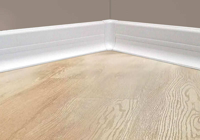 Battiscopa sanitario antipolvere in PVC bianco