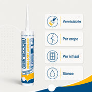 Saratoga sigillante acrilico verniciabile bianco per fessure crepe e infissi