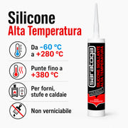 Silicone sigillante alta temperatura Saratoga rosso o nero
