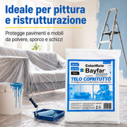Telo copritutto Bayfar per proteggere pavimenti e mobili durante la pittura
