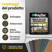 Vantaggi dello smalto ferromicaceo Bayfar antiruggine anticorrosivo effetto ferro antico per interno ed esterno