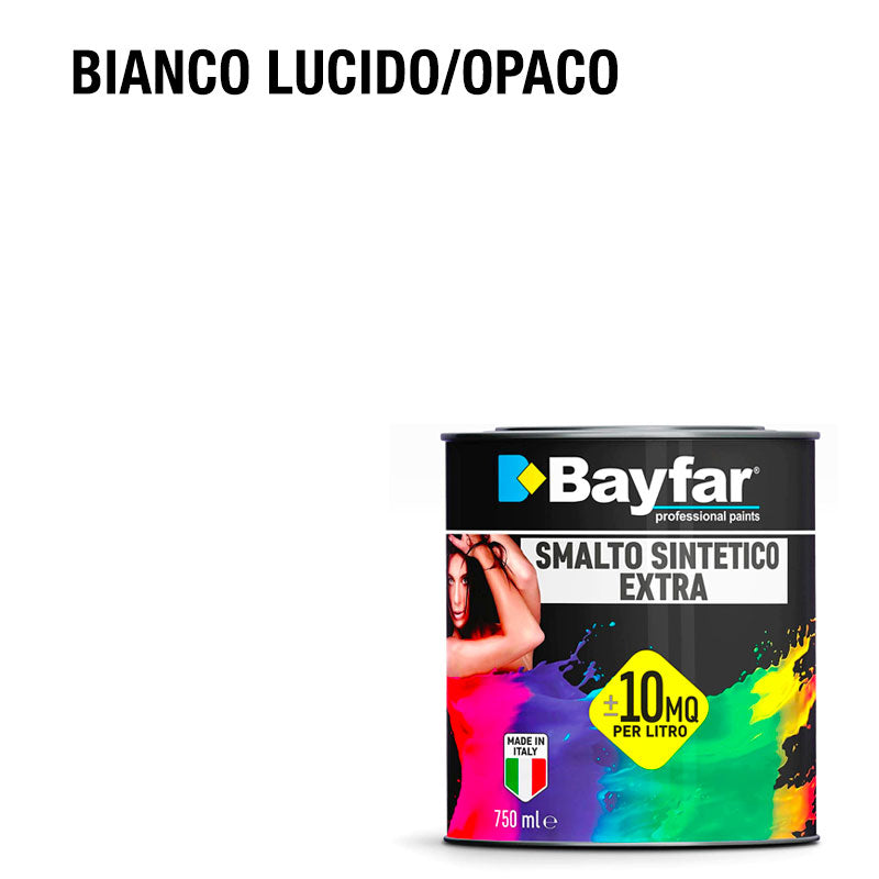Vernice per ferro e legno adatto per esterno e interno, formato da 750ML e da 2,5L bianco lucido o opaco