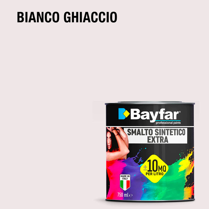 Vernice per ferro e legno adatto per esterno e interno, formato da 750ML e da 2,5L bianco ghiaccio