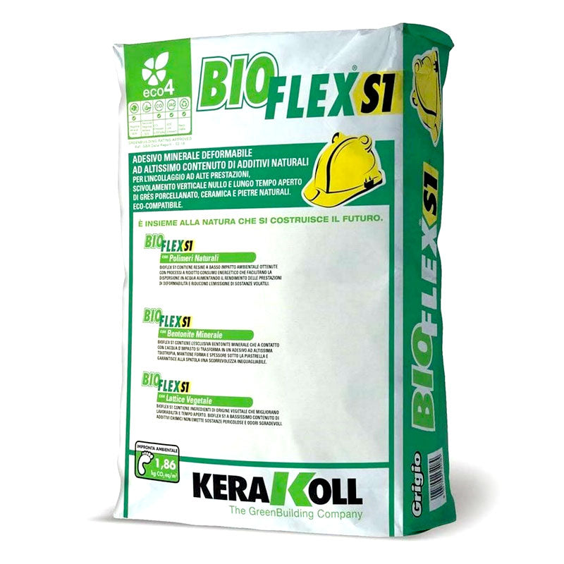 Colla per grès porcellanato, ceramica e pietre naturali - Kerakoll Bioflex S1 (25kg)