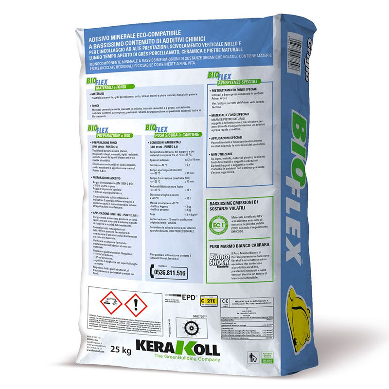 Colla per piastrelle, gres, ceramica e pietra - Kerakoll Bioflex
