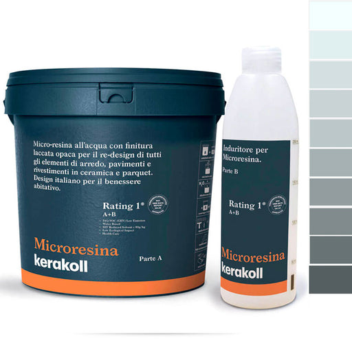 Microresina Kerakoll all’acqua per piastrelle, pavimenti, ceramica e parquet colorata con finitura laccata opaca