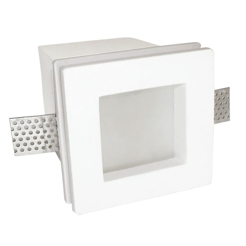 Porta faretto in gesso quadrato da incasso GU10 LED con vetro smeriglianto - CORA