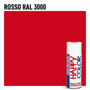 Bomboletta di vernice Spray Rosso RAL3000 Saratoga Happy Color - Per interni ed esterni - Asciugatura Rapida