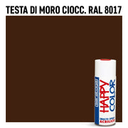 Bomboletta vernice Spray Saratoga Happy Color Testa di Moro cioccolato RAL 8017 - Per interni ed esterni - Asciugatura Rapida