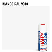 Bomboletta vernice Spray Saratoga Happy Color Bianco Lucido RAL9010 - Per interni ed esterni - Asciugatura Rapida