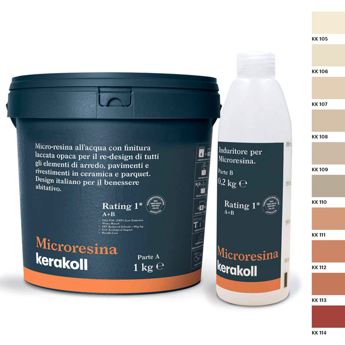 Microresina Kerakoll all’acqua per piastrelle, pavimenti, ceramica e parquet colorata con finitura laccata opaca DESERT PEACH Color Collection