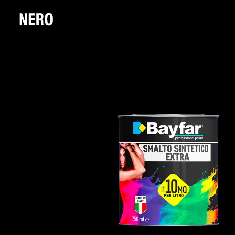 Vernice per ferro e legno adatto per esterno e interno, formato da 750ML e da 2,5L nero lucido e opaco