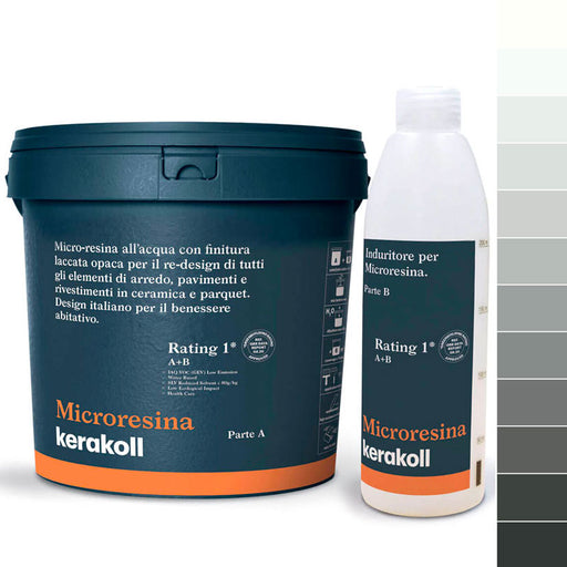 Microresina Kerakoll all’acqua per piastrelle, pavimenti, ceramica e parquet colorata con finitura laccata opaca